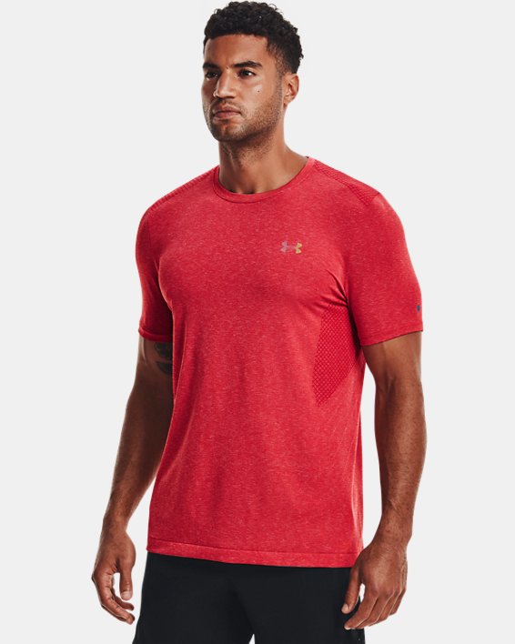 Details about   Under Armour UA Rush Grey Mens Sports Training Short Sleeved Compression Top 